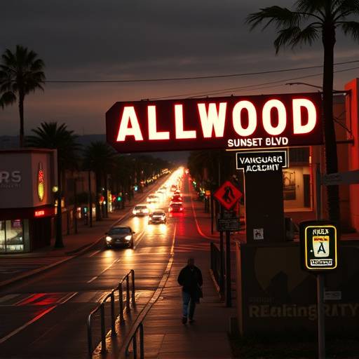 Thumbnail of a map showing the location of Vanguard Directing Academy on Sunset Boulevard in Hollywood, CA.